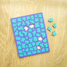 Load image into Gallery viewer, Purple & Aqua Laser Cut Wood Puzzle, Elaine Kuckertz