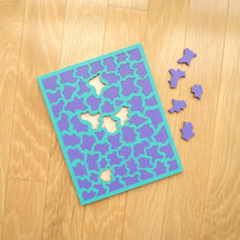 Load image into Gallery viewer, Aqua & Purple Laser Cut Wood Puzzle, Elaine Kuckertz