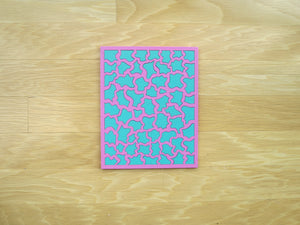 Pink & Aqua Colored Wood Puzzle, Elaine Kuckertz