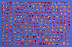 Purple, Pink, Yellow, Orange Mixed Media Painting, Elaine Kuckertz